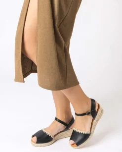 Wonders Cuñas Ipanema Negras^ Alpargatas