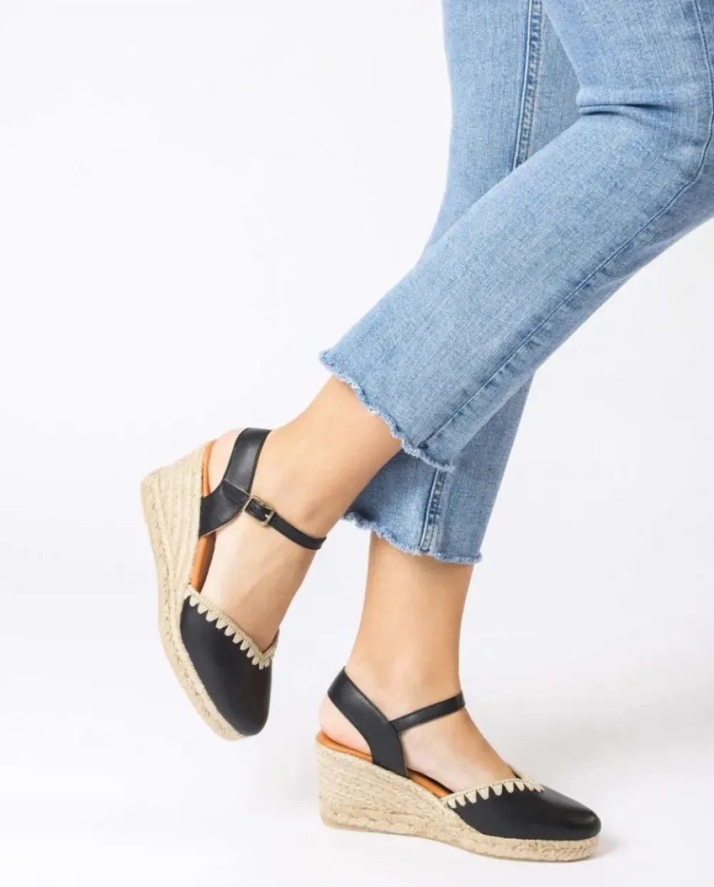 Wonders Cuñas Malibu Negro^ Alpargatas