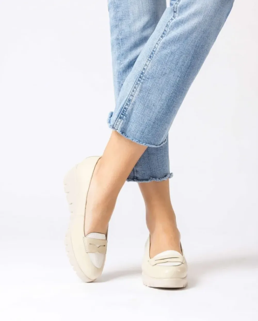 Wonders Mocasin Beige^ Cuñas