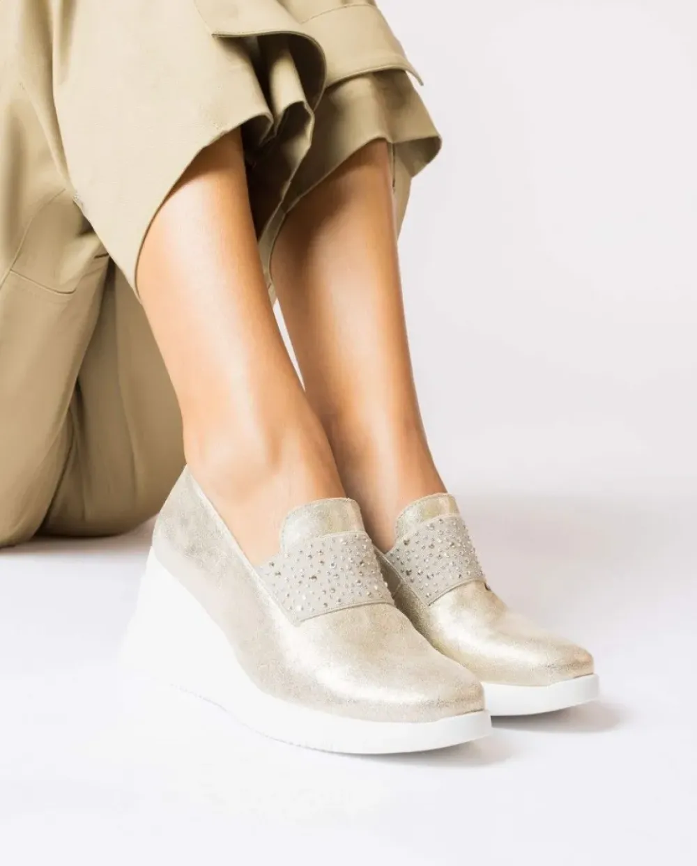 Wonders Mocasin Bone Dorado^ Cuñas