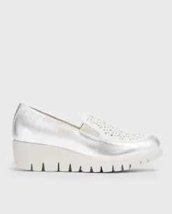 Wonders Mocasin Diamant Metalizado En Pala^ Cuñas