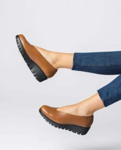 Wonders Mocasin Fly Marron^ Cuñas