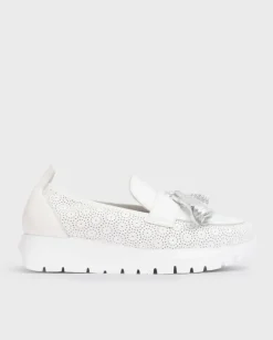 Wonders Mocasin Materia Blanco^ Tonos Metalizados