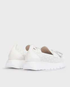 Wonders Mocasin Materia Blanco^ Tonos Metalizados