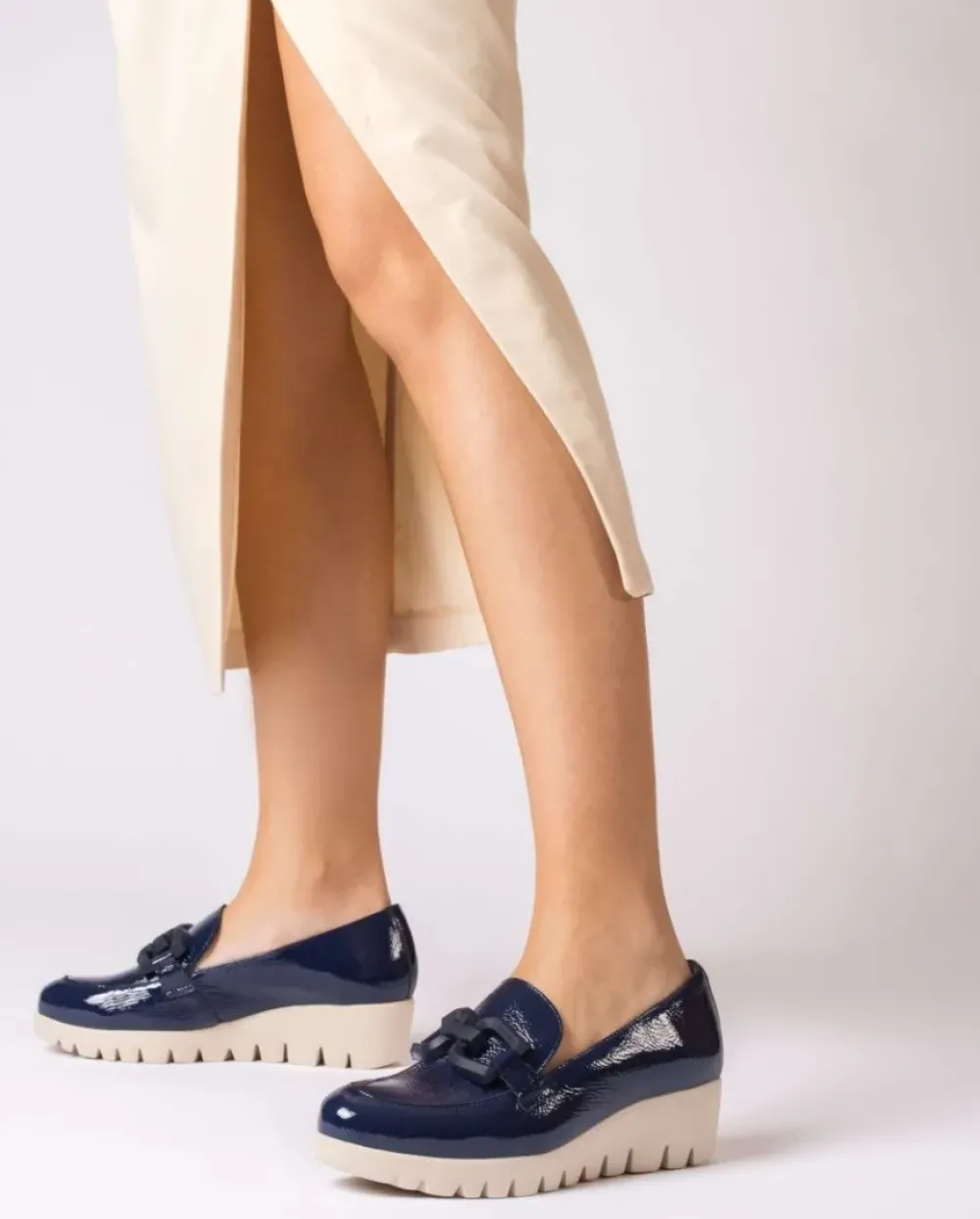 Wonders Mocasin San Marino Azul Oscuro^ Cuñas