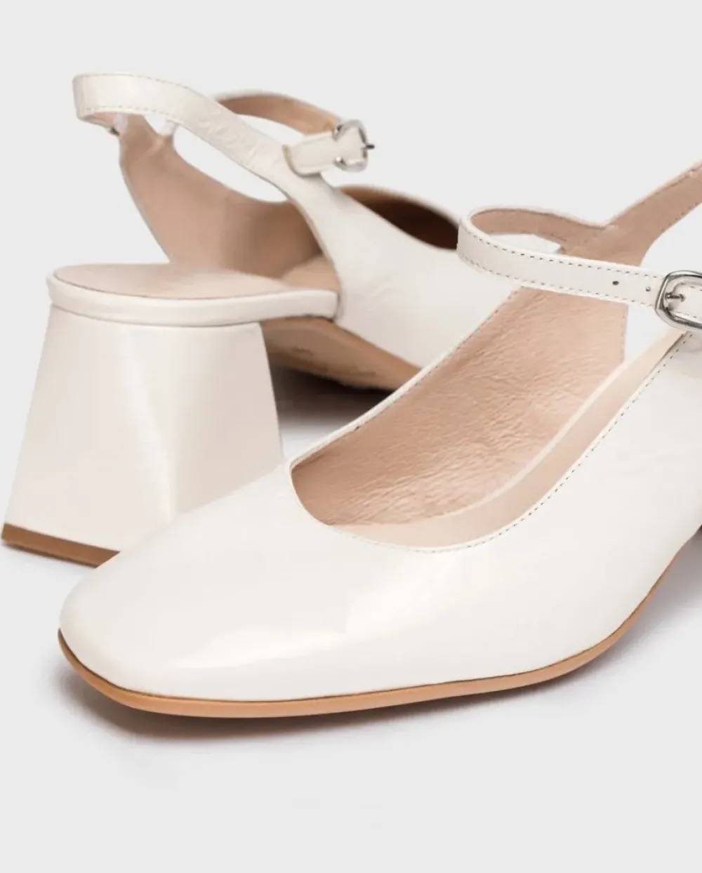 Wonders Sandalia Destalonada Jane Blanca^ Tacones