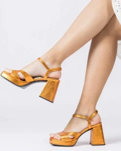 Wonders Sandalia Frida Naranja^ Tacones