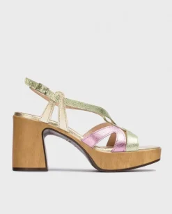 Wonders Sandalia Violeta Laminado^ Tacones