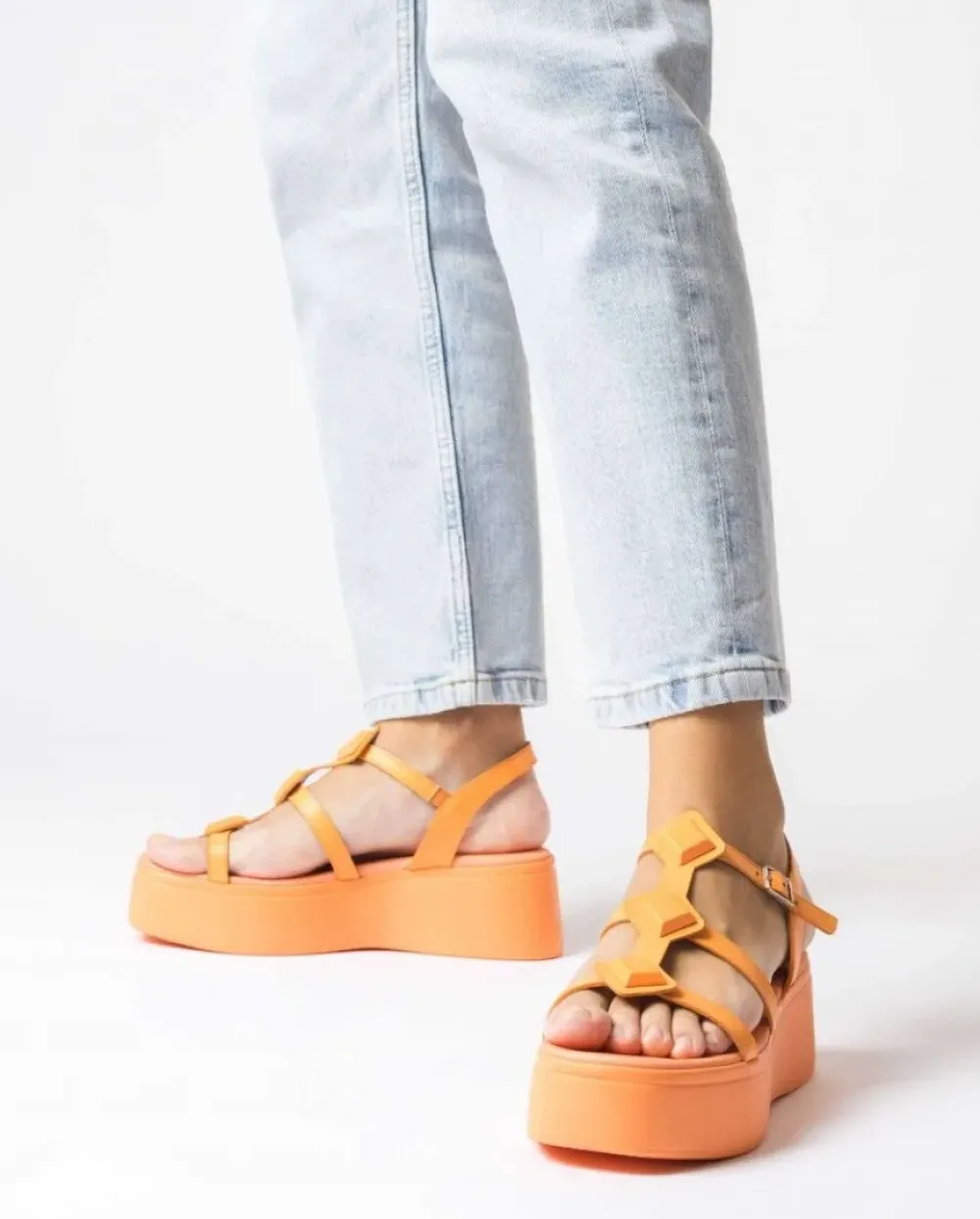 Wonders Sandalias Con Plataforma Carolina Naranja^ Sandalias