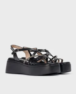 Wonders Sandalias Con Plataforma Martina Negra^ Sandalias