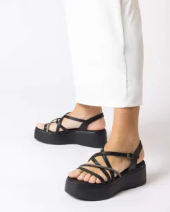 Wonders Sandalias Con Plataforma Martina Negra^ Sandalias