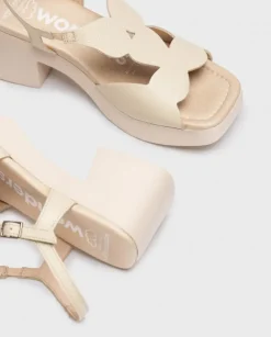 Wonders Sandalias De Tacon Dafne Crema^ Tacones